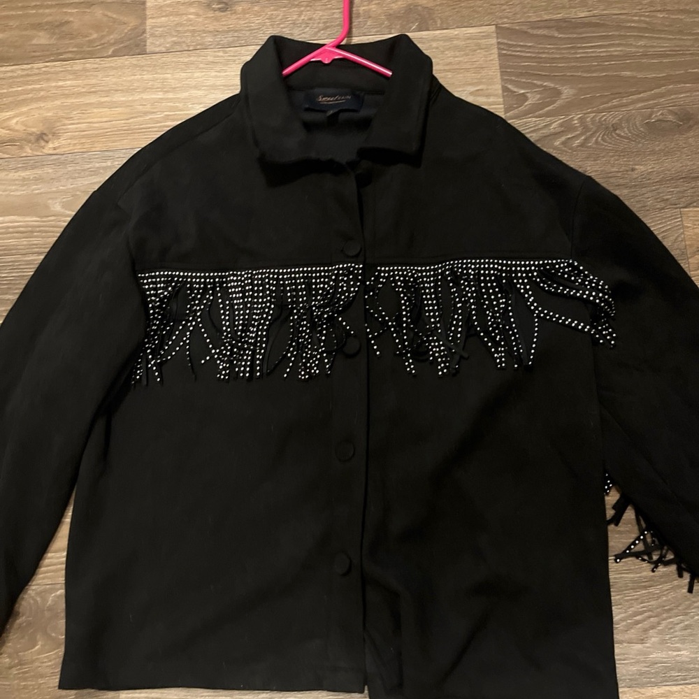☀️ Black jacket with Silver Fringe☀️ - Picture 5 of 10